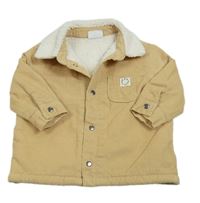 Béžová manšestrová zateplená bunda F&F