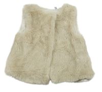 Béžová kožešinová podšitá vesta Okaidi
