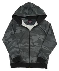 Šedá army propínací mikina s kapucí Militia