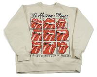 Smetanová mikina s potiskem The Rolling Stones Zara 