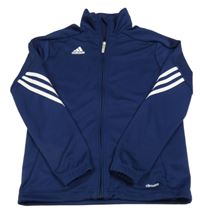 Tmavomodrá sportovní propínací mikina s logem Adidas