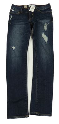 Nové - Tmavomodré skinny rifle s prošoupáním Abercrombie&Fitch