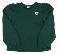 Tmavozelená mikina se srdíčkem River Island 