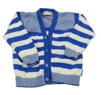 Modro-bílý pruhovaný propínací svetr Chicco