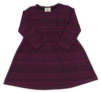 Fialovo-černé vzorované šaty Topolino