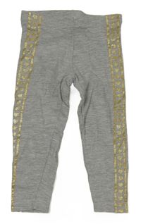 Šedé melírované legíny se srdíčky C&A