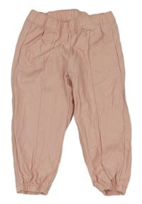 Světlerůžové plátěné cuff kalhoty Lily & Dan