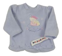 Nové - Světlefialová fleecová mikina s medvídkem 