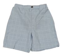 Světlemodro-bílé kostkované kraťasy Shein