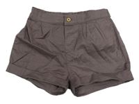 Hnědé plátěné kraťasy H&M