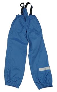 Modré šusťákové podšité nepromokavé kalhoty s kšandami Alive