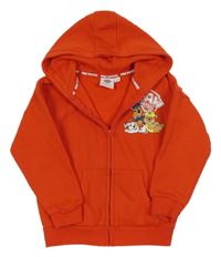 Červená propínací mikina s Paw Patrol a kapucí 
