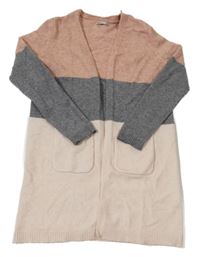 Světlerůžovo-růžovo-šedý svetrový cardigan Only 