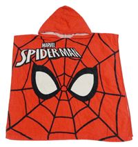Červené froté osuškové pončo se Spider-manem a kapucí Marvel