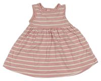 Světlerůžovo-bílé pruhované šaty M&S