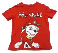 Červené tričko s PAW PATROL - Marshall C&A