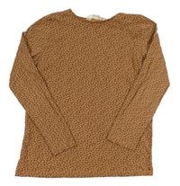 Hnědo-tmavohnědé vzorované triko H&M
