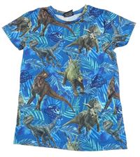 Petrolejové tričko s dinosaury - Jurský svět zn. Matalan