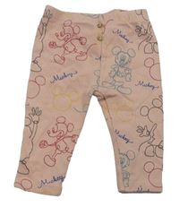 Pudrové žebrované tepláky s Mickey Zara