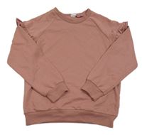 Starorůžová mikina s volánky SHEIN