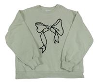 Světlešedoolivová mikina s mašlí ZARA