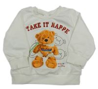 Bílá mikina s medvídkem 