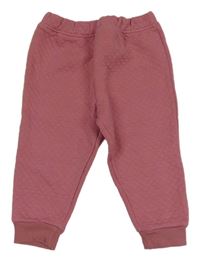 Starorůžové prošívané vyteplené tepláky POCOPIANO