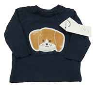 Nové - tmavomodré triko s 3D pejskem name it.