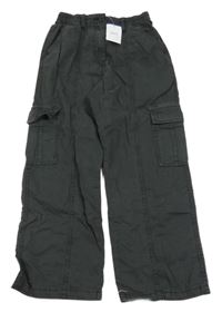 Nové - černé cargo plátěné kalhoty Next
