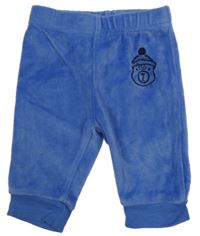 Modré sametové tepláky s medvídkem orsolino