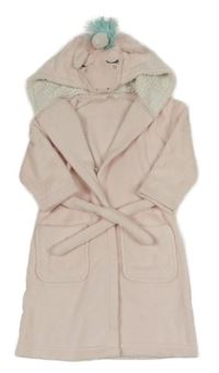 Světlerůžový plyšový župan s kapucí - jednorožec M&S