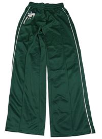 Smaragdové sportovní tepláky s obrázkem a pruhem