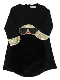 Černo-zlaté šaty se zvířátkem Best girls