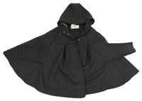 Černošedé vlněné podšité pončo s kapucí Vertbaudet