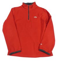 Červená fleecová funkční mikina s logem TRESPASS