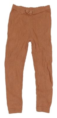 Skořicové žebrované kamaše s mašlí George