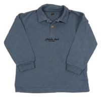 Tmavomodrošedá mikina s nápisy a límečkem F&F