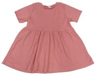 Starorůžová žebrovaná šatová tunika 