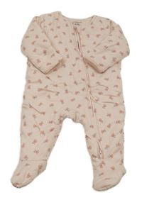 Světlerůžová zateplená kombinéza s kytičkami PRIMARK