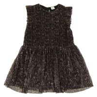 Černo-zlaté kytičkované plisované šaty s volánky Next