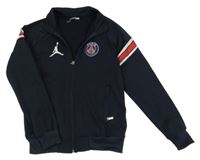 Tmavomodrá propínací sportovní fotbalová mikina Paris Saint-Germain Jordan