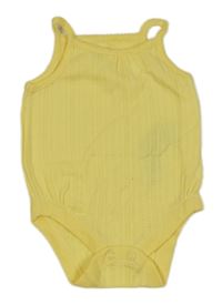 Žluté žebrované vzorované košilkové body PRIMARK