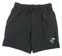 Černé plážové kraťasy s palmami Primark 