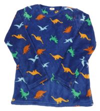 Safírová plyšová pyžamová mikina s dinosaury Kids