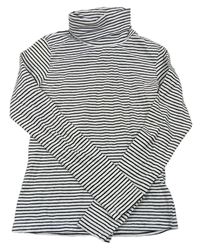 Bílo-černé pruhované triko s rolákem H&M