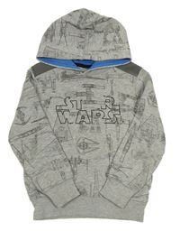 Šedá melírovaná mikina s obrázky a kapucí - Star Wars C&A