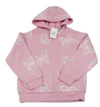Růžová mikina s motýly a kapucí Primark