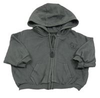 Tmavošedá propínací oversize mikina s koalou a kapucí zn. George