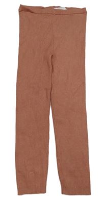 Starorůžové žebrované pletené legíny zn. George