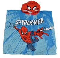 Modro-červené froté osuškové pončo s kapucí - Spiderman George